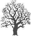 Platanenweg-Logo, Baum mit Wurzeln, Stamm und Krone als Grafik von zuericooldown.ch (CC0)