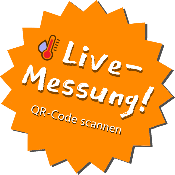 Sticker - Zu den Live Temperatur- und Feuchtigkeitsmessungen in den Platanenkronen und 
                                auf dem Platz
